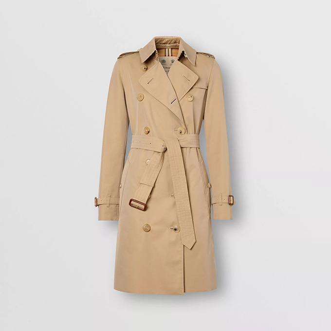 burberry kensington heritage mid‑length gabardine trench coat